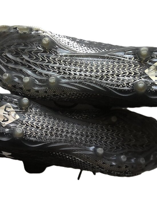 Under Armour Spotlight Clone 3.0 MC Football Cleats Men\'s Black & Silver Sz 14